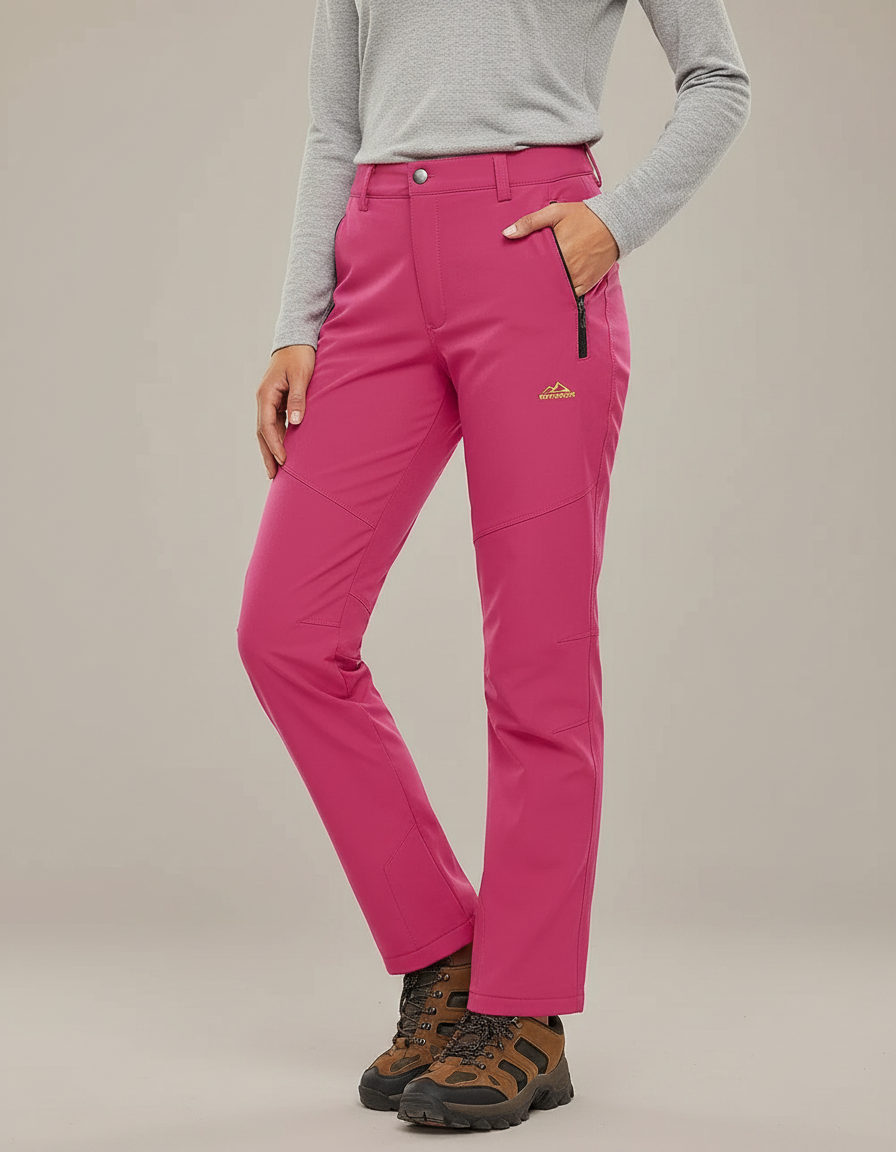 Pantalon Randonnée Rose Chaud Polaire Femme - Molleton