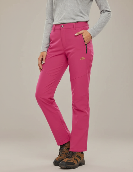 Pantalon Randonnée Rose Chaud Polaire Femme - Molleton