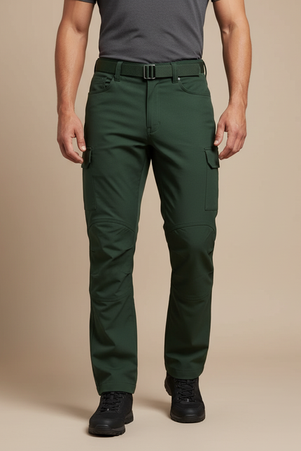 Pantalon Randonnée Vert Homme Cargo Tactique Résistant - Polyester