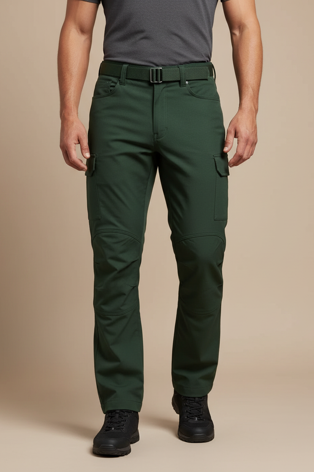 Pantalon Randonnée Vert Homme Cargo Tactique Résistant - Polyester
