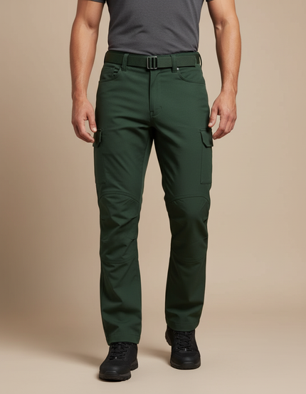 Pantalon Randonnée Vert Homme Cargo Tactique Résistant - Polyester