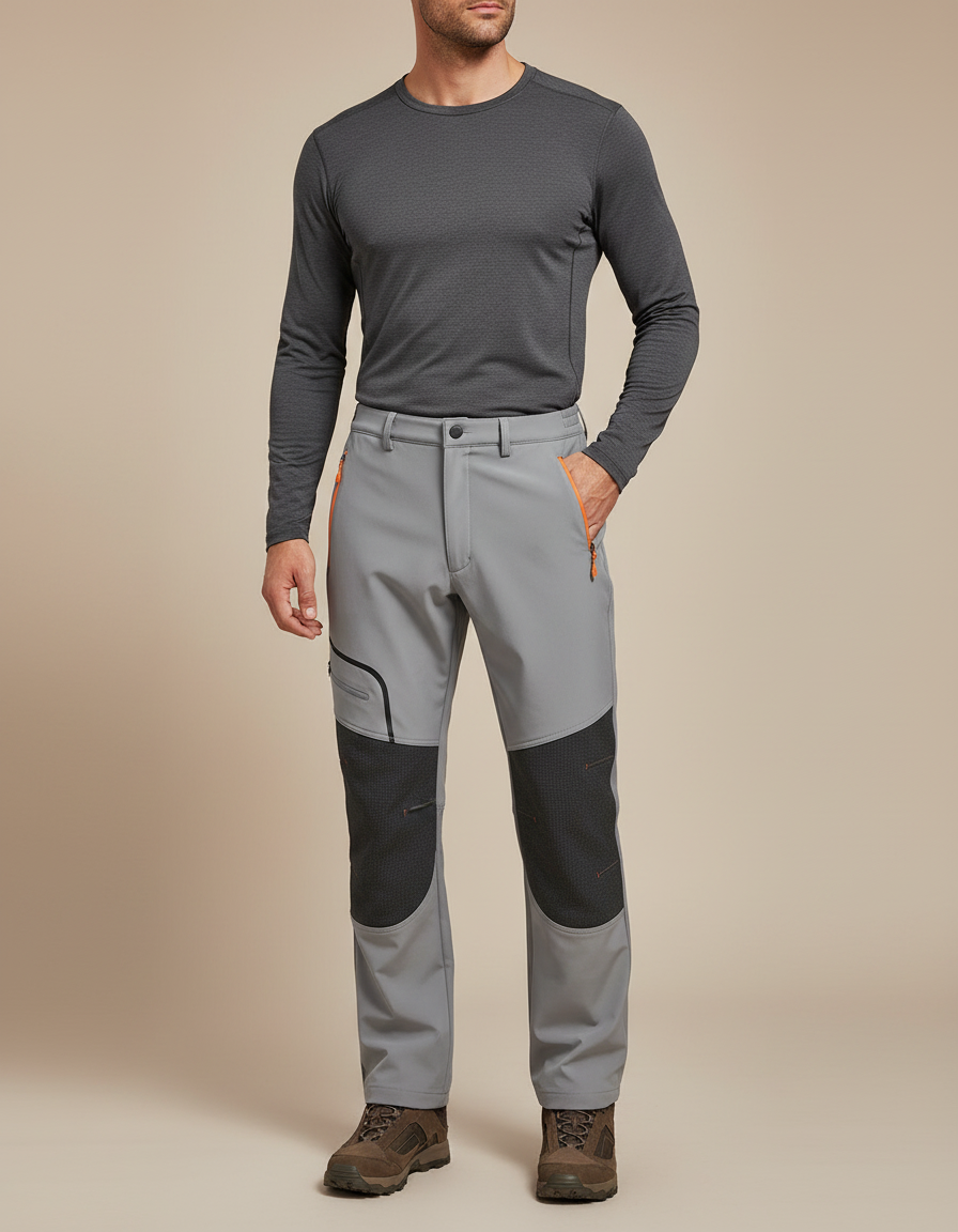 Pantalon De Randonnée Chaud - Gris Polyester