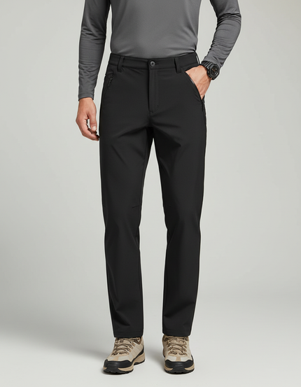 Pantalon Randonnée Noir Homme Coupe Droite Séchage Rapide - Polyester