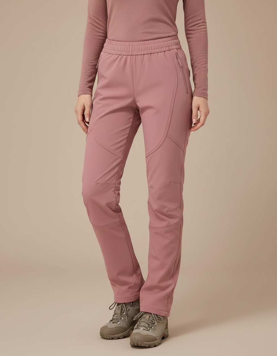 Pantalon Randonnée Raquette Femme - Rose Polyester