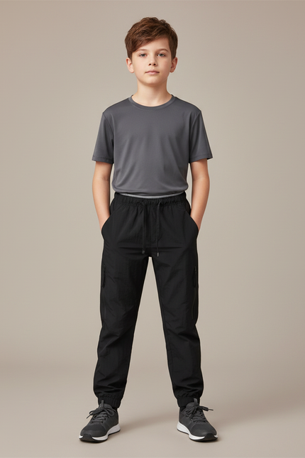 Pantalon Randonnée Noir Enfant Cargo Confortable Respirant - Polyester