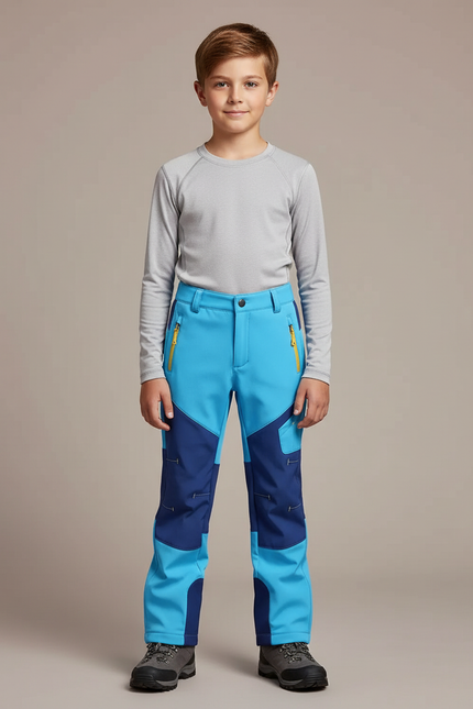Pantalon Randonnée Enfant Bicolore Bleu Imperméable Léger - Multicolore Polyester