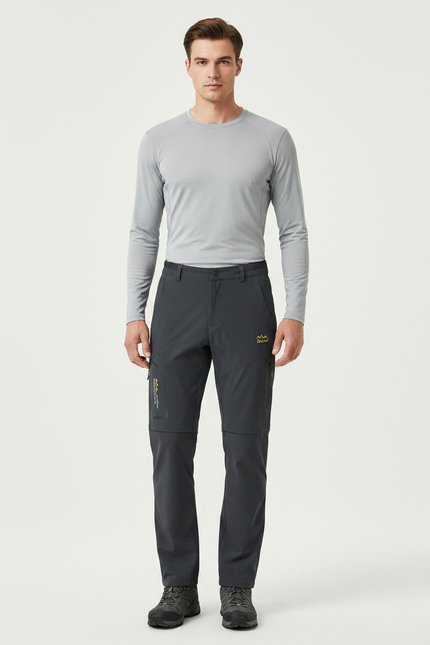 Pantalon Randonnée Gris Convertible Léger Séchage Rapide Homme - Polyester