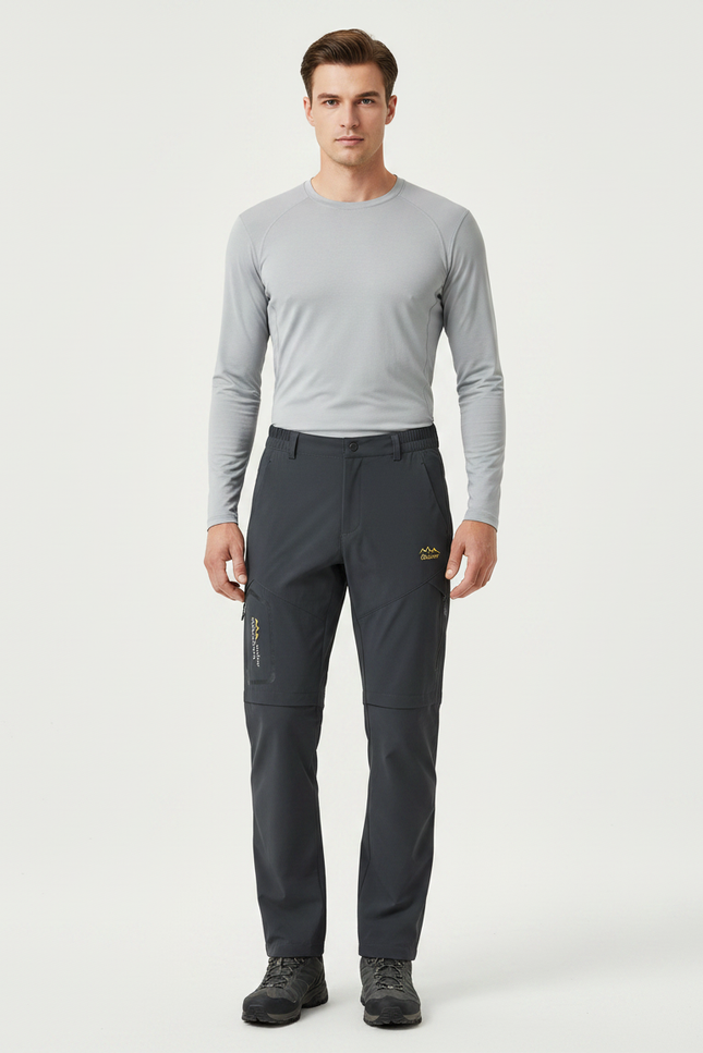 Pantalon Randonnée Gris Convertible Léger Séchage Rapide Homme - Polyester