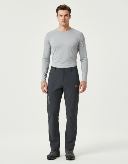 Pantalon Randonnée Gris Convertible Léger Séchage Rapide Homme - Polyester