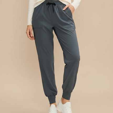 Pantalon Randonnée Gris Cordon Ample Femme Sport - Polyester