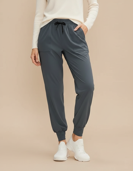 Pantalon Randonnée Gris Cordon Ample Femme Sport - Polyester