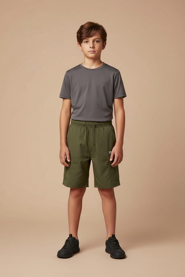Pantalon Randonnée Kaki Cargo Léger Enfant - Polyester
