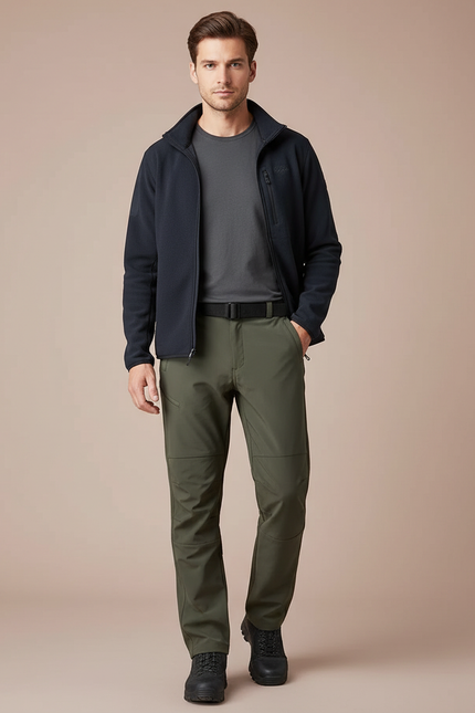Pantalon Randonnée Kaki Homme Tactique Multi-Poches - Polyester