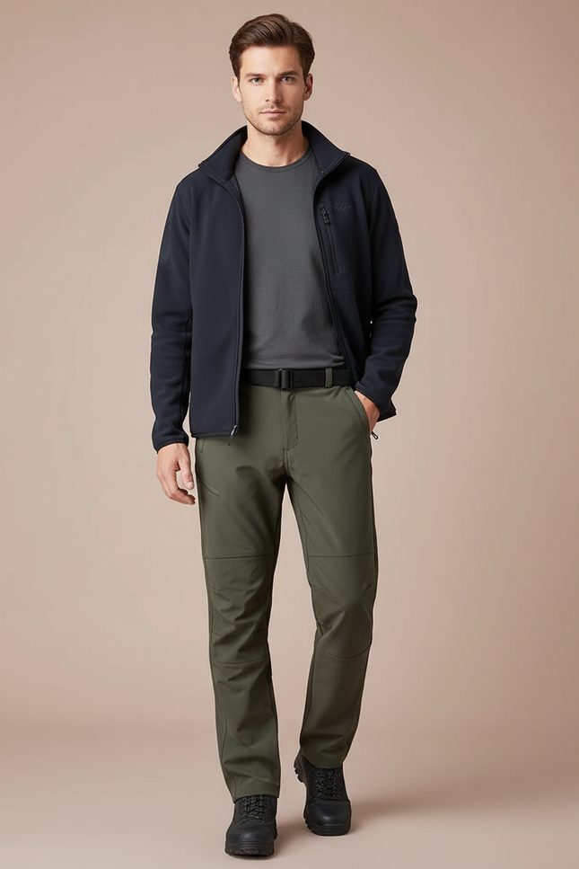 Pantalon Randonnée Kaki Homme Tactique Multi-Poches - Polyester