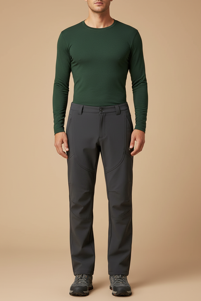 Pantalon Randonnée Homme Gris Coupe Droite Confortable - Polyester