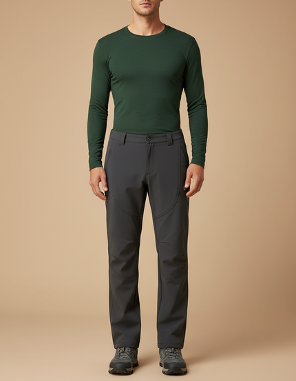 Pantalon Randonnée Homme Gris Coupe Droite Confortable - Polyester