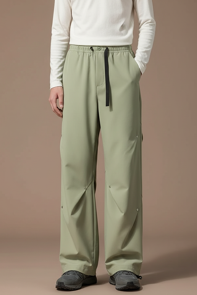Pantalon Randonnée Vert Ample Imperméable Sport - Polyester