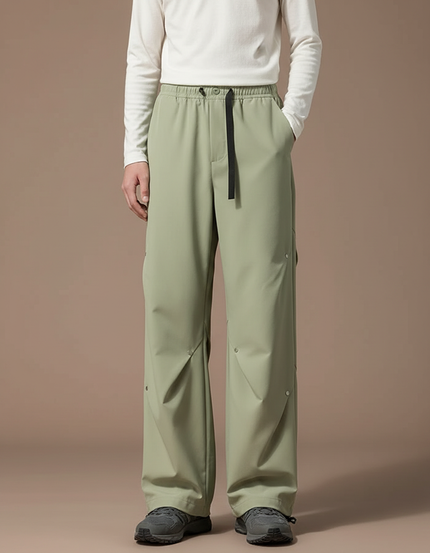 Pantalon Randonnée Vert Ample Imperméable Sport - Polyester
