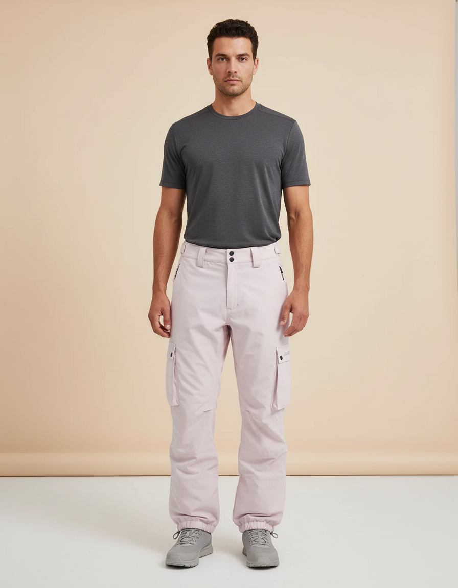 Pantalon Randonnée Rose Cargo Décontracté Imperméable Homme - Polyester
