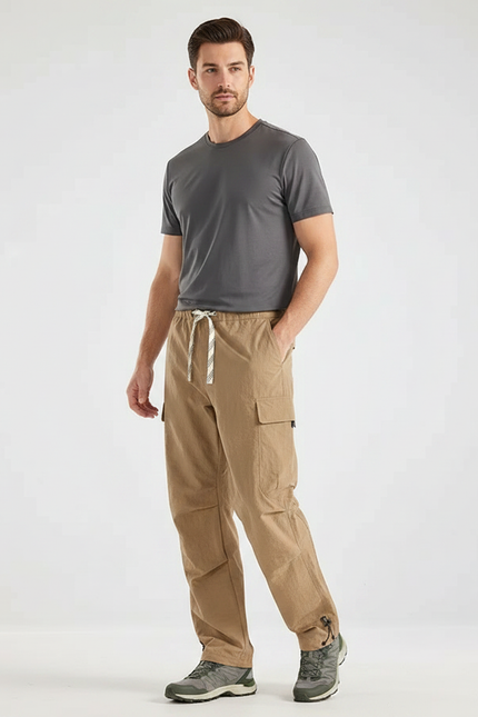 Pantalon Randonnée Cargo Beige Léger Décontracté Homme - Toile