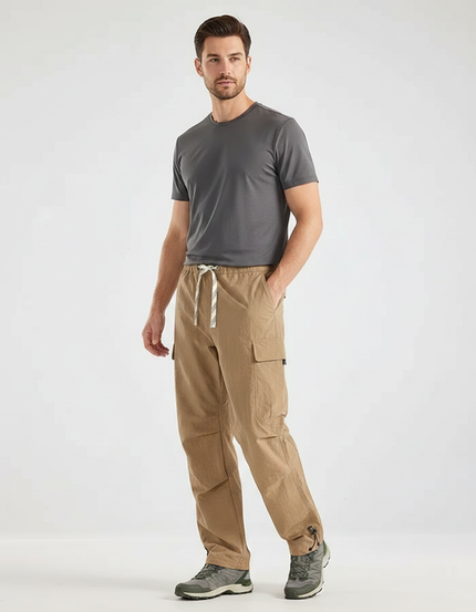 Pantalon Randonnée Cargo Beige Léger Décontracté Homme - Toile