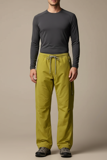 Pantalon Randonnée Vert Olive Ample Léger Sport Homme - Polyester