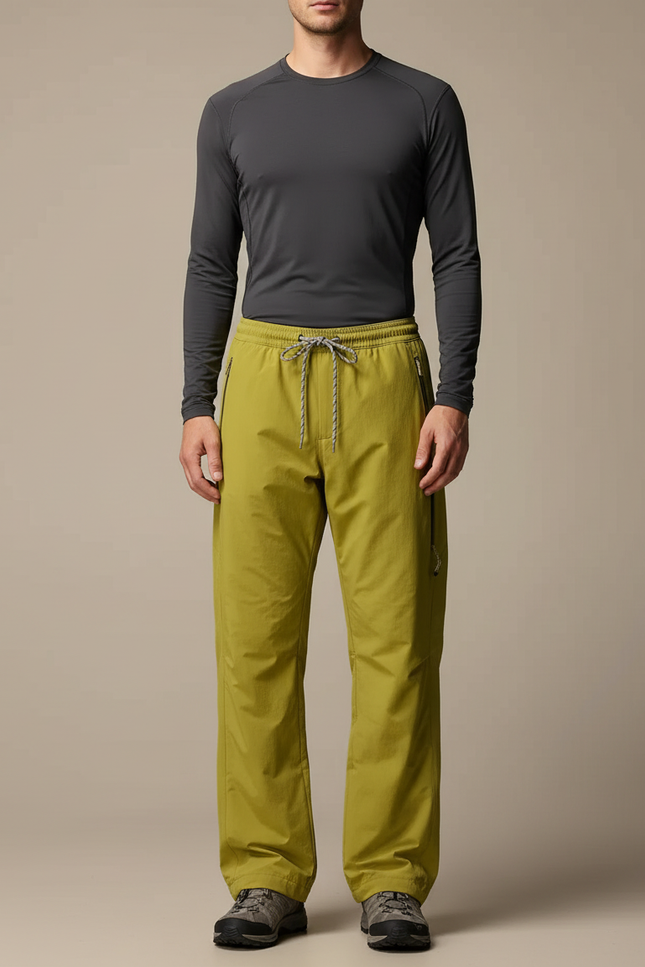 Pantalon Randonnée Vert Olive Ample Léger Sport Homme - Polyester