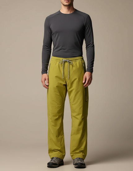 Pantalon Randonnée Vert Olive Ample Léger Sport Homme - Polyester
