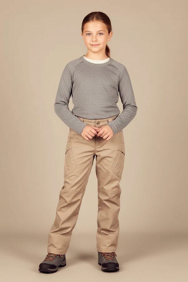 Pantalon Randonnée Beige Cargo Multipoches Confortable - Toile