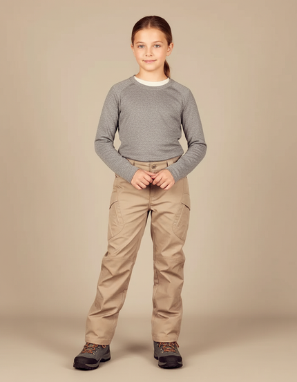 Pantalon Randonnée Beige Cargo Multipoches Confortable - Toile