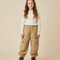Pantalon Randonnée Beige Cargo Ample Enfant Robuste - Polyester