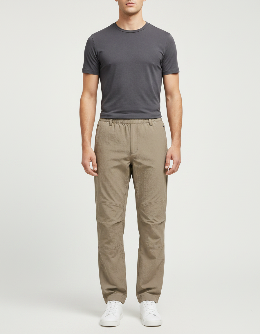 Pantalon Randonnée Kaki Léger Ample Décontracté Sport - Polyester