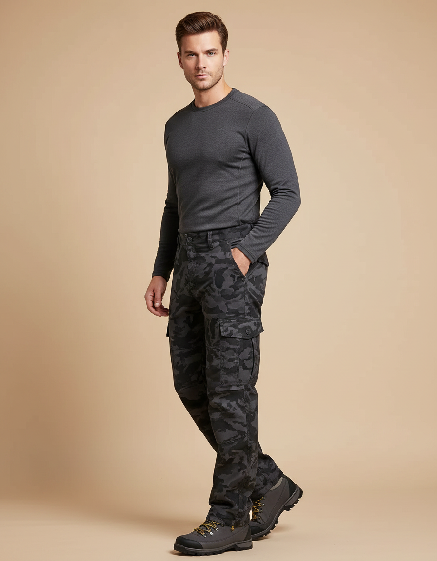 Pantalon Randonnée Homme Grande Taille - Imprimé Toile