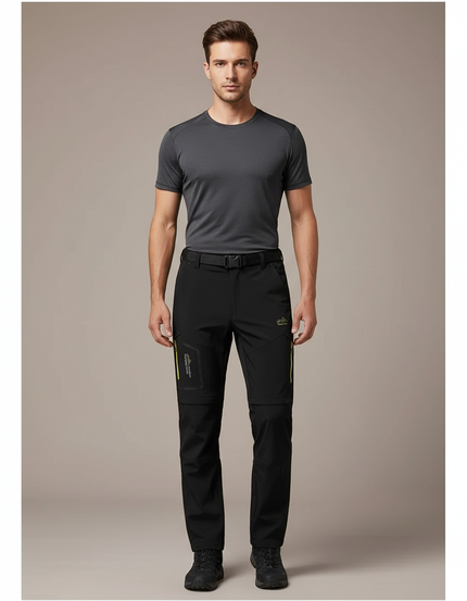 Pantalon Randonnée Convertible Homme - Noir Polyester