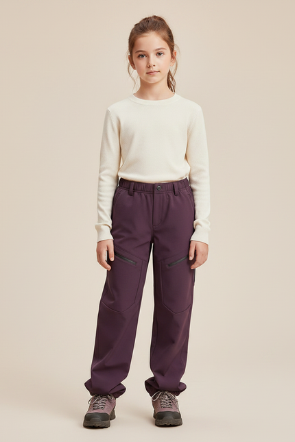 Pantalon Randonnée Taille Haute - Violet Polyester