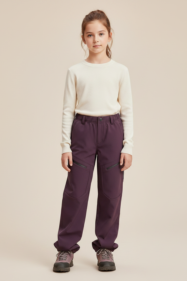 Pantalon Randonnée Taille Haute - Violet Polyester