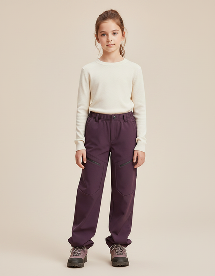 Pantalon Randonnée Taille Haute - Violet Polyester