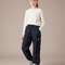 Pantalon Randonnée Marine Cargo Ample Fille - Polyester