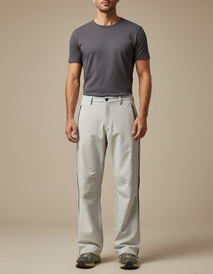Pantalon Randonnée Gris Clair Droit Décontracté Homme - Polyester