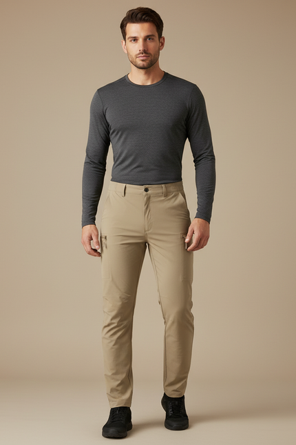 Pantalon Cargo Randonnée - Beige Polyester