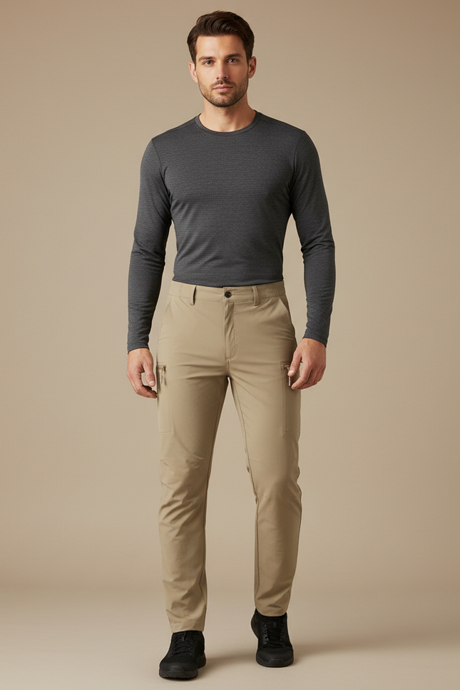 Pantalon Cargo Randonnée - Beige Polyester