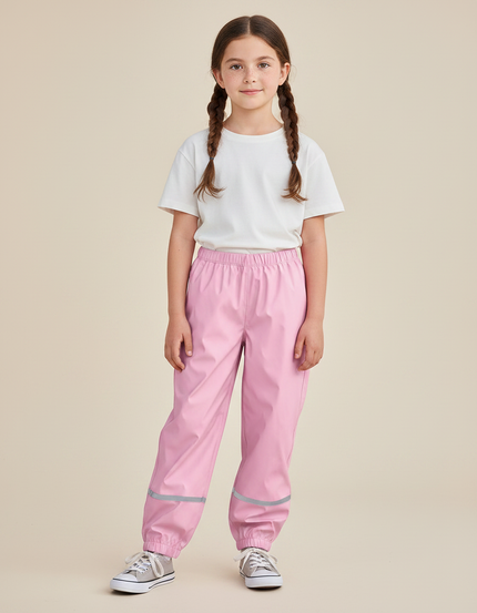 Pantalon Randonnée Rose Enfant Imperméable Réfléchissant Respirant - Polyester