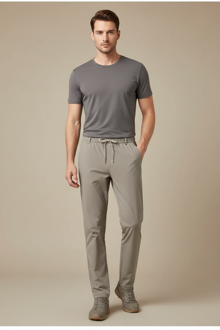 Pantalon Randonnée Homme Léger Séchage Rapide Gris Clair - Polyester