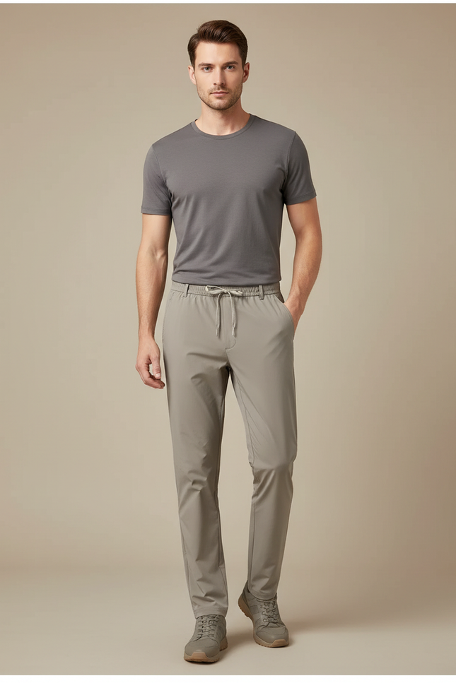 Pantalon Randonnée Homme Léger Séchage Rapide Gris Clair - Polyester