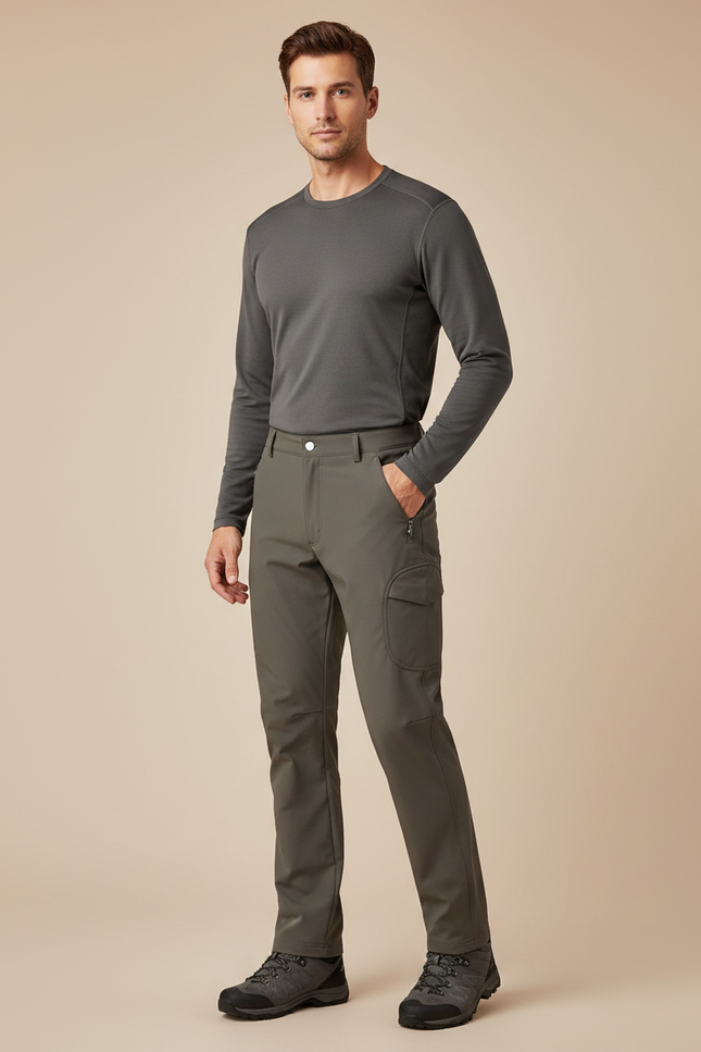 Pantalon Treillis Randonnée - Kaki Polyester