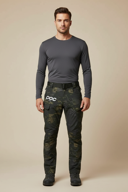 Pantalon Randonnée Camouflage Militaire Cargo Homme Résistant - Kaki Polyester