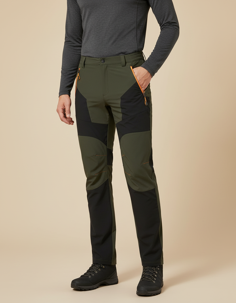 Pantalon Randonnée Vert Olive Renforcé Stretch Homme - Polyester