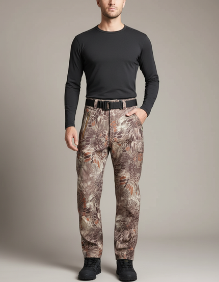 Pantalon Randonnée Camouflage Homme Tactique Imperméable Softshell - Multicolore Polyester