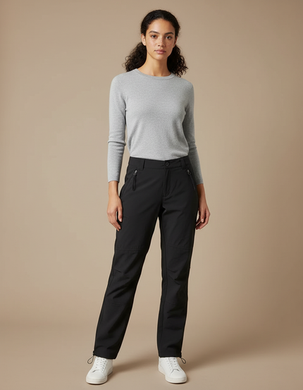 Pantalon Randonnée Noir Cargo Confortable Femme Sport - Polyester