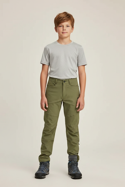 Pantalon Randonnée Kaki Enfant Léger Respirant - Polyester